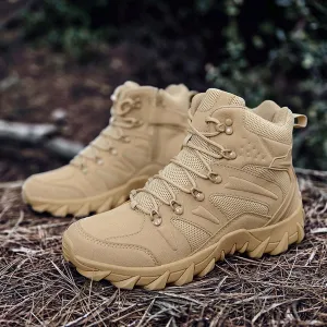 Renyqatt Men's Military Tactical Boots Combat Boots 6 Inches Lightweight Work Army Side Zipper Motorcycle Boot