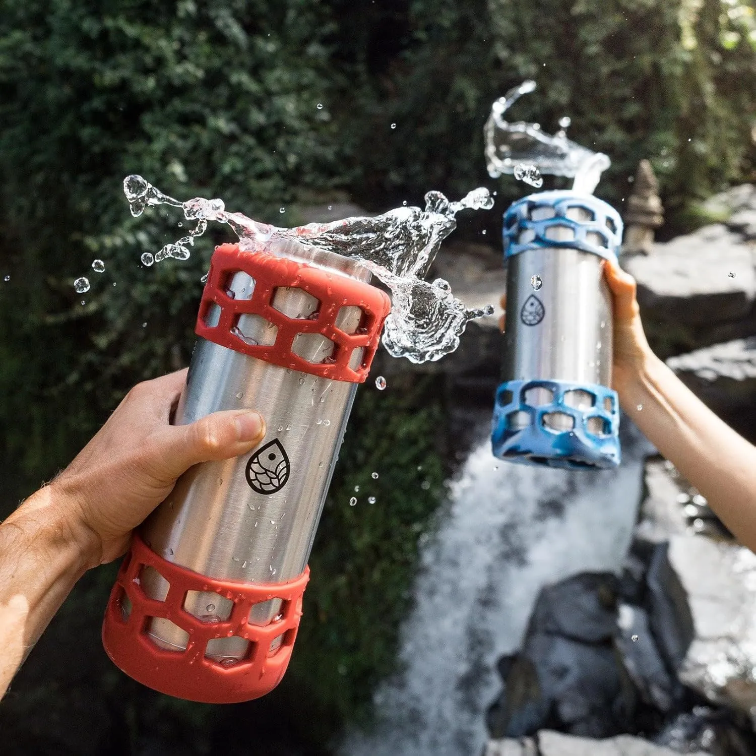 REUZBL Bottle Bumper Silicone Boot Sleeve Protector with Handle for Owala 40oz, Hydro Flask 40oz, 32oz, 24oz, 21oz, and Similar Stainless Steel Water Bottles Accessories