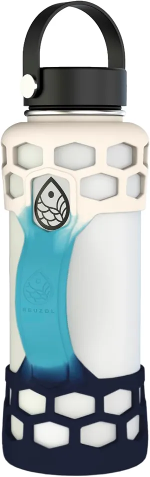 REUZBL Bottle Bumper Silicone Boot Sleeve Protector with Handle for Owala 40oz, Hydro Flask 40oz, 32oz, 24oz, 21oz, and Similar Stainless Steel Water Bottles Accessories
