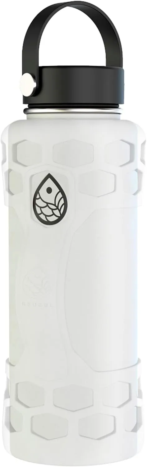 REUZBL Bottle Bumper Silicone Boot Sleeve Protector with Handle for Owala 40oz, Hydro Flask 40oz, 32oz, 24oz, 21oz, and Similar Stainless Steel Water Bottles Accessories