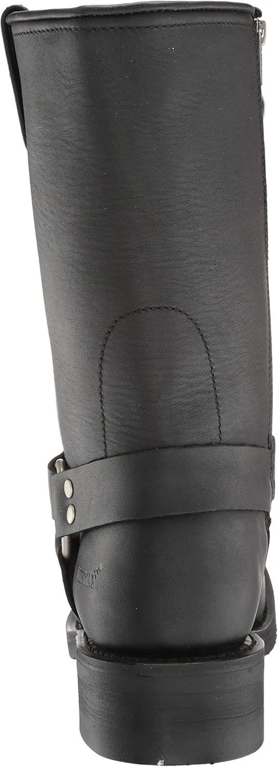 RIDETECS 13" Waterproof Biker Riding Boots For Men, Black - Full Grain Oiled Leather with Harness Strap