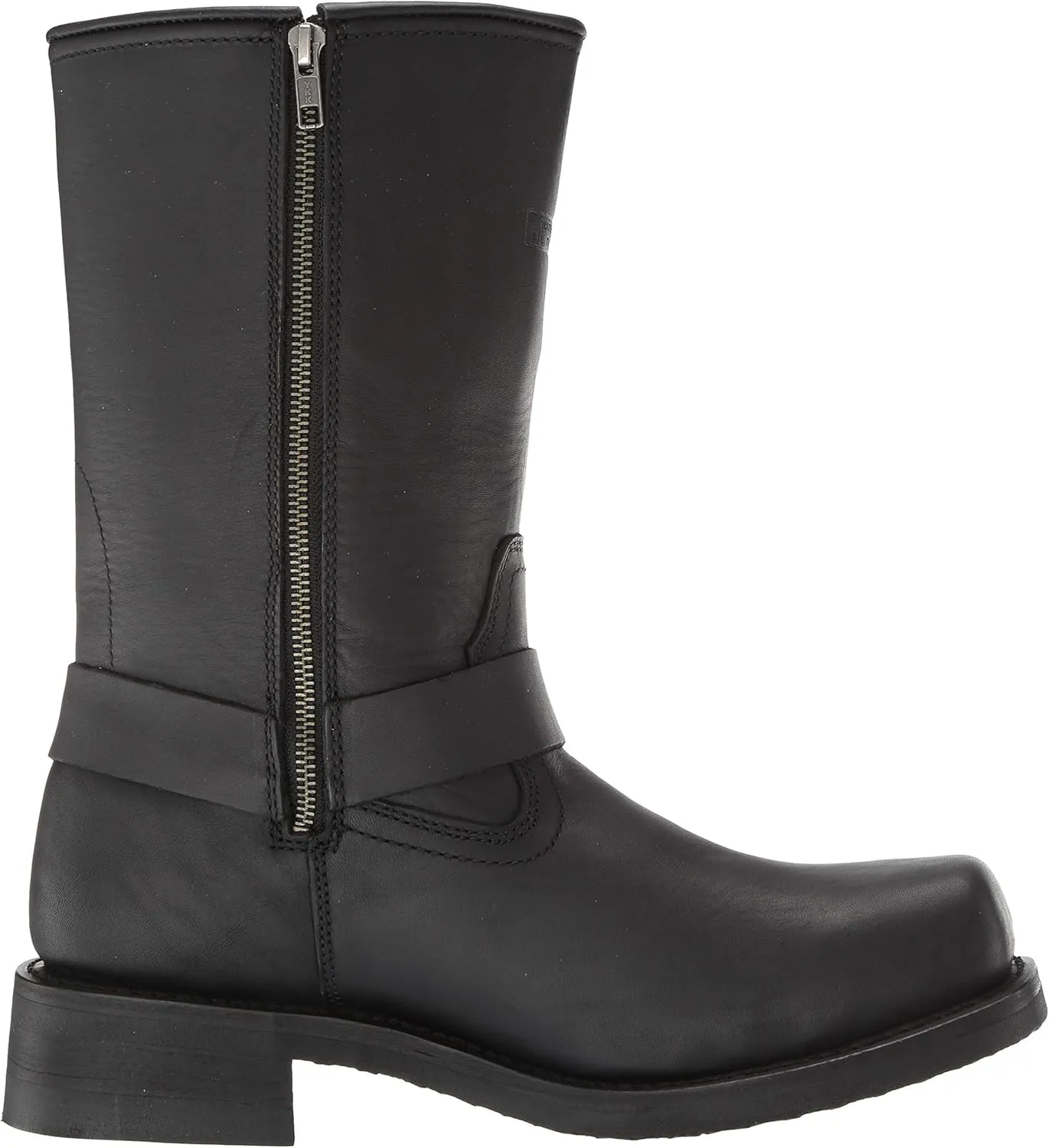 RIDETECS 13" Waterproof Biker Riding Boots For Men, Black - Full Grain Oiled Leather with Harness Strap