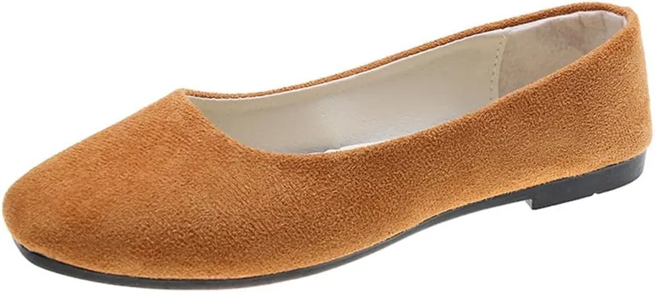 Rojeam Womens Flats Shoes Portable Pumps Ballet Flat Slip-on Ballerina Pumps Shoes Ladies Loafers