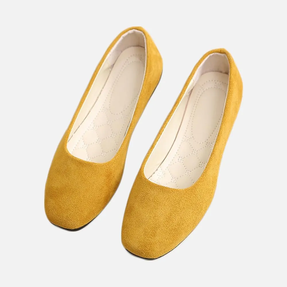 Rojeam Womens Flats Shoes Portable Pumps Ballet Flat Slip-on Ballerina Pumps Shoes Ladies Loafers