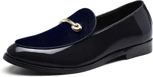 Santimon Fashion Loafers Men Dress Suede Patent Leather Driving Flats Slip on Moccasins Casual Shoes