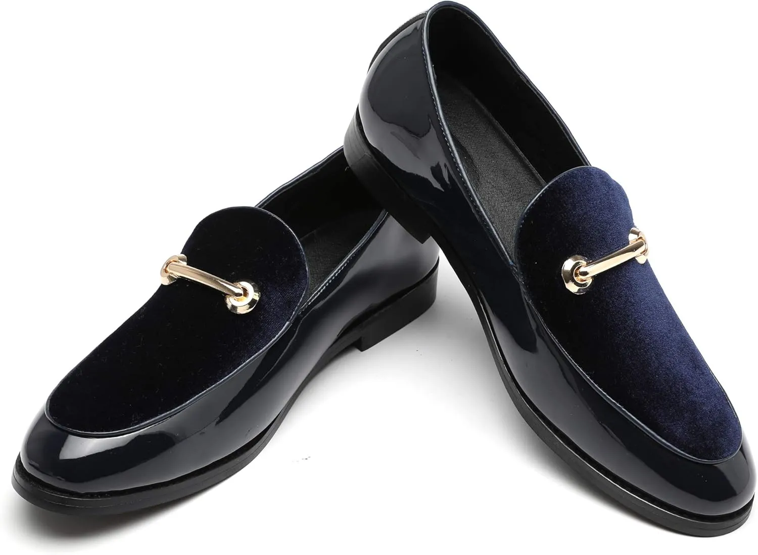 Santimon Fashion Loafers Men Dress Suede Patent Leather Driving Flats Slip on Moccasins Casual Shoes
