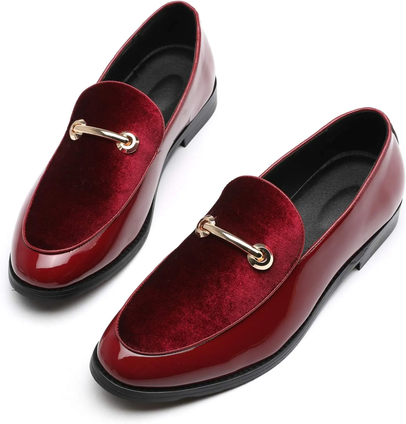 Santimon Fashion Loafers Men Dress Suede Patent Leather Driving Flats Slip on Moccasins Casual Shoes