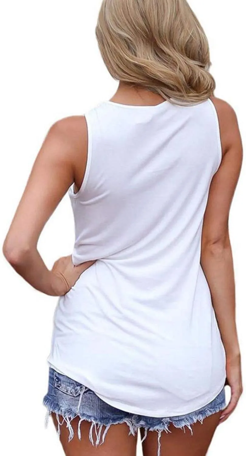 Sarin Mathews Womens Tank Tops Summer Sleeveless Shirts Criss Cross Casual Basic Tee Shirts Tops Blouses