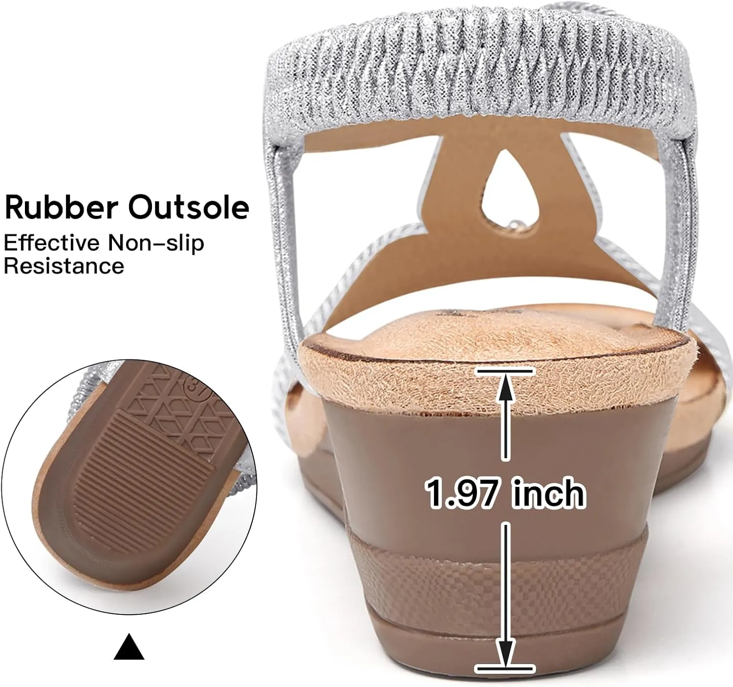 SHIBEVER Wedge Sandals for Women Dressy: Summer Low Wedges Comfortable Open Toe Sandals