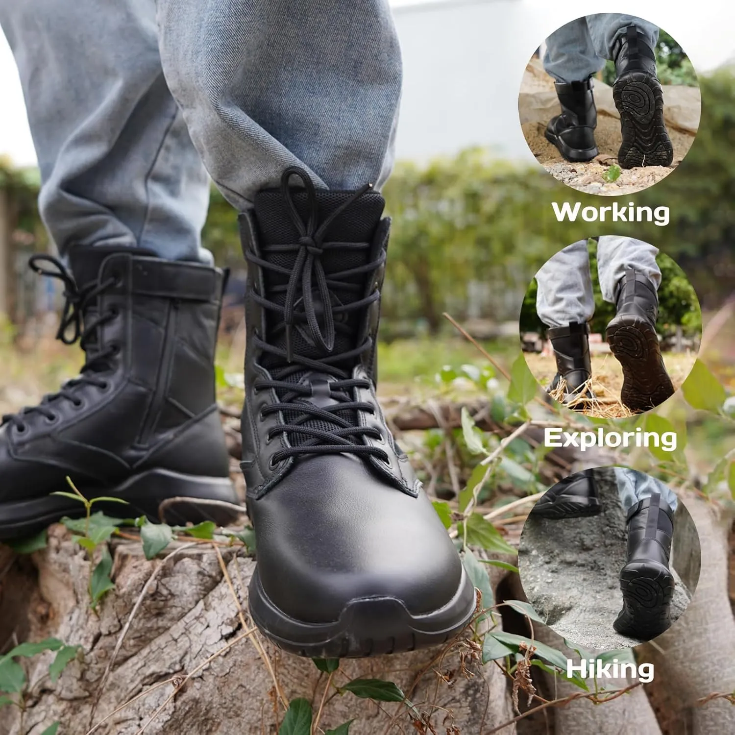 Soulsfeng Tactical Boots for Men and Women Lightweight Sneaker Boots Work Hiking Military Booties