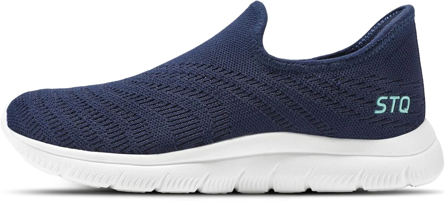 STQ Slip on Sneakers Women Walking Shoes Orthopedic Tennis Arch Support Orthopedic Maternity Elderly Plantar Fasciitis Standing Comfort Workout Travelling