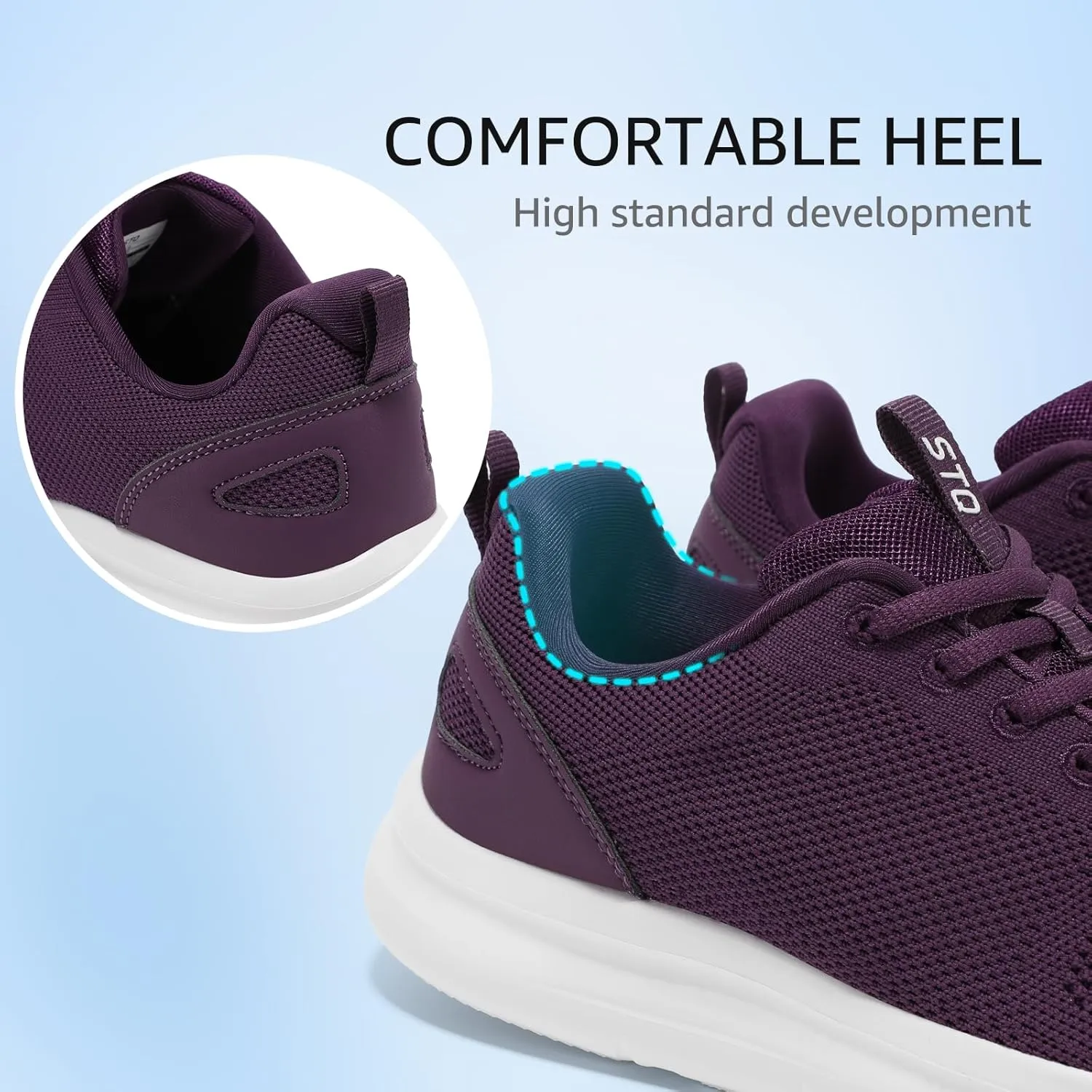 STQ Wide Toe Box Walking Shoes Women Orthopedic Swollen Feet Diabetic Tennis Running Sneakers for Plantar Fasciitis Arch Support Bunions
