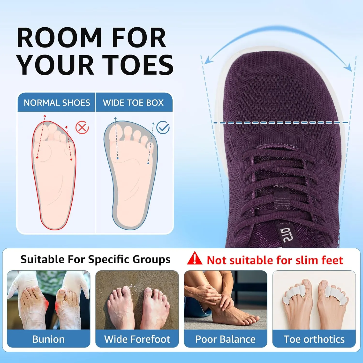 STQ Wide Toe Box Walking Shoes Women Orthopedic Swollen Feet Diabetic Tennis Running Sneakers for Plantar Fasciitis Arch Support Bunions