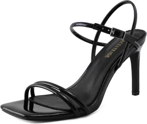 Strappy Heels for Women Stiletto High Heeled Sandals Square Open Toe Ankle Buckle Strap Dress Wedding Party shoes