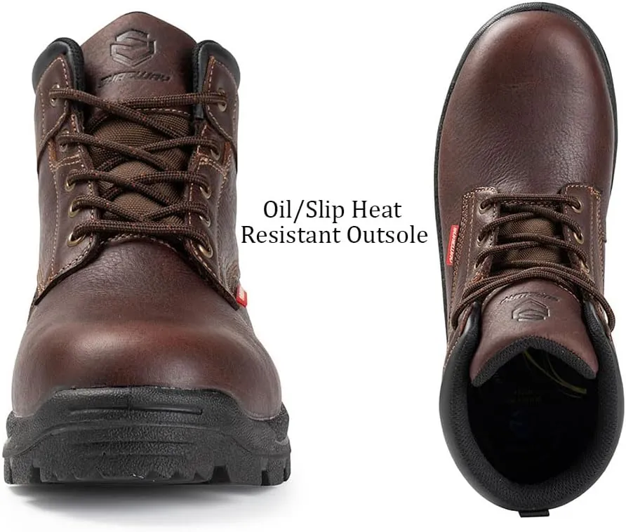 SUREWAY Men's Waterproof Steel/Soft Hiking Work Boots, Lightweight Ultility Lace Up Round Toe Shoes,Water Proof Tactical Military Outdoor Ankle Mens Boot for Construction, Roofing, Hunting