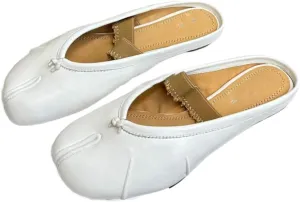 Tabi Shoes Split Toe Mules Loafers Leather Women Girls Slip on - Kawaii Soft Elastic Strap Cute Casual Comfortable Walking Lightweight All-Match for Daily Wear Beach Travel Standing All Day Business