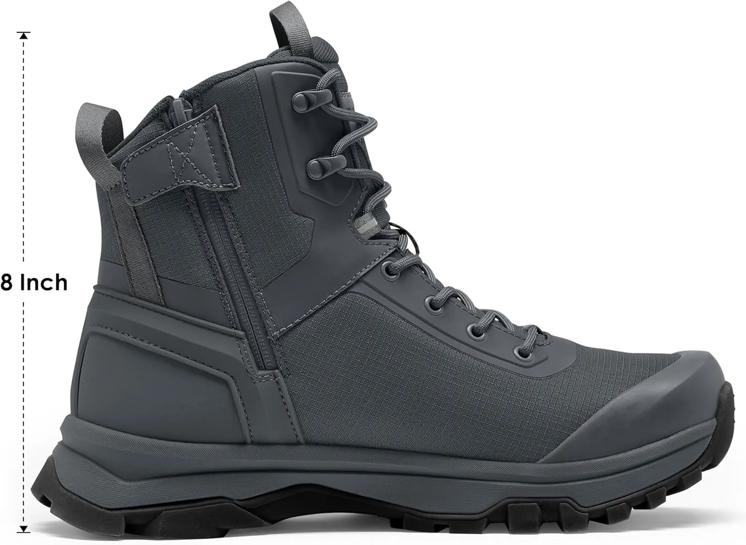 Tactical Boots for Men Lightweight Military Combat Boot Side Zipper Motorcycle Hiking Work Boots Waterproof 8 Inches