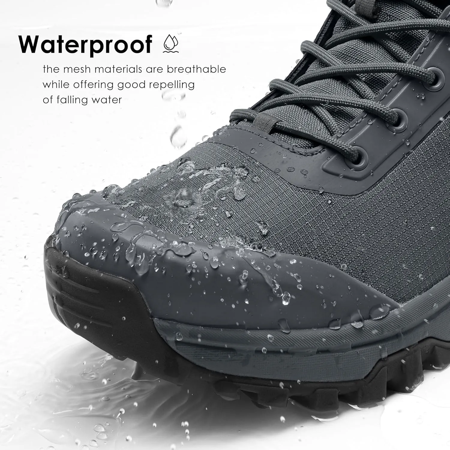 Tactical Boots for Men Lightweight Military Combat Boot Side Zipper Motorcycle Hiking Work Boots Waterproof 8 Inches