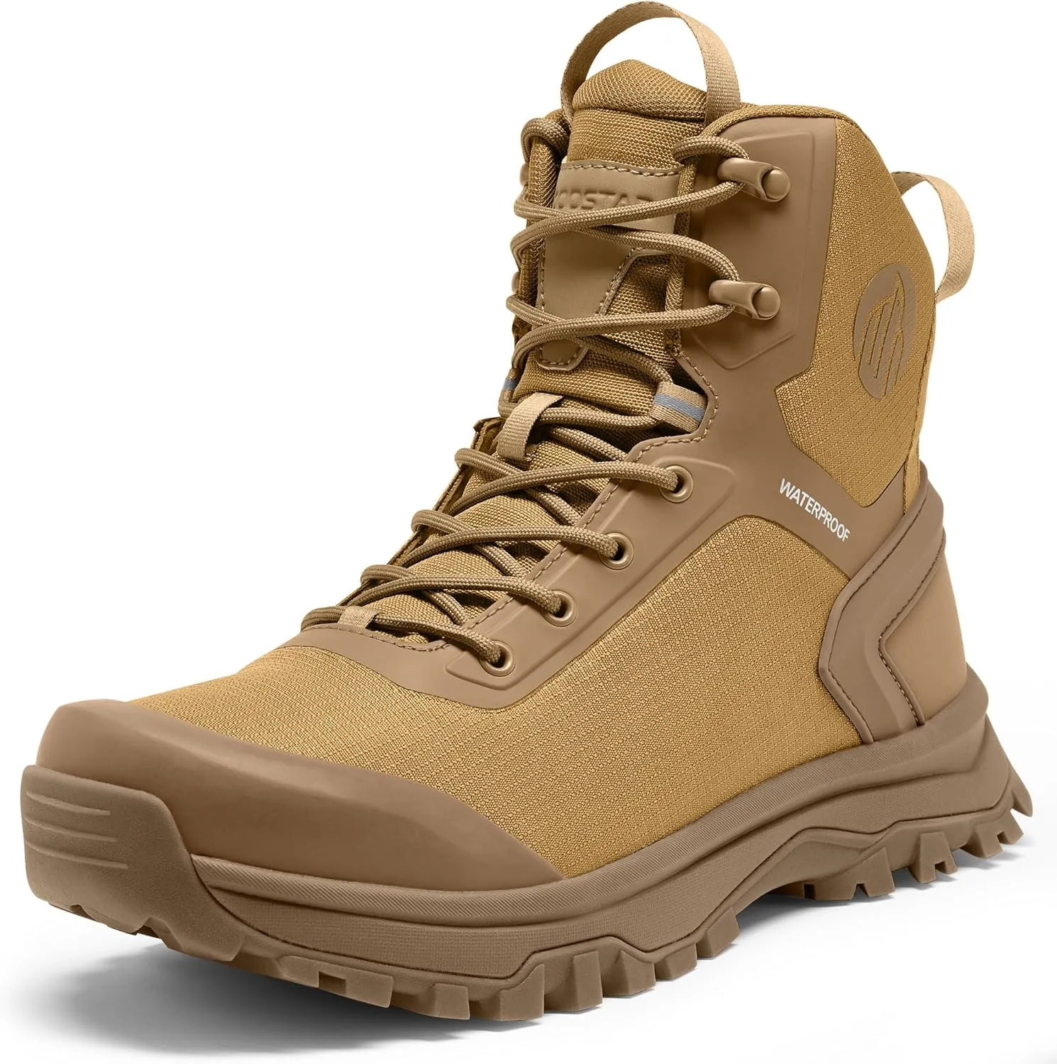 Tactical Boots for Men Lightweight Military Combat Boot Side Zipper Motorcycle Hiking Work Boots Waterproof 8 Inches