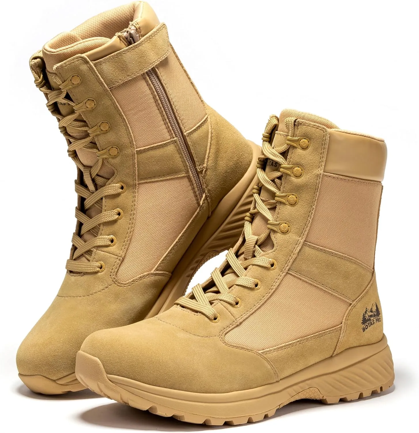 Tactical Boots for Men with Side Zipper, 8 inch Outdoor Military Work Hiking Boot(BP701-703)