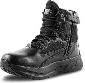 TACTICAL RESEARCH TR MAXX 6Z 6" Ultra-Cushioned Maximalist Black Tactical Boots for Men with Zipper - Designed for Police, EMS, and Security with Slip-Resistant Vibram Outsole