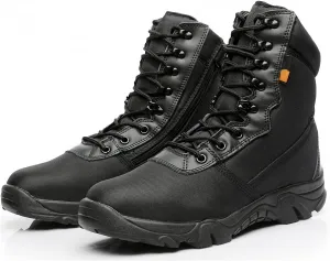 Tebapi Men Military Tactical Boots Backpacking Outdoor Hiking Camping Climbing Trekking Camouflage Ankle Boot Army Shoes Combat Waterproof Side Zipper