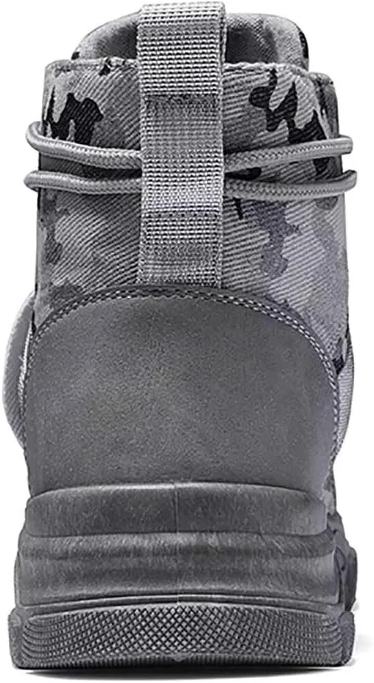 TERBOFIN Tactical Military Boots for Men Comfort Combat Boots Lightweight Camouflage High Top Canvas Boots with Soft Out-sole Thicker Heel for Casual Work Walking