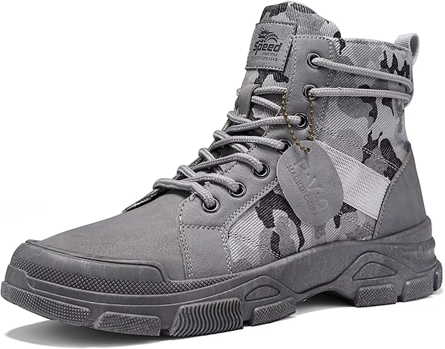 TERBOFIN Tactical Military Boots for Men Comfort Combat Boots Lightweight Camouflage High Top Canvas Boots with Soft Out-sole Thicker Heel for Casual Work Walking
