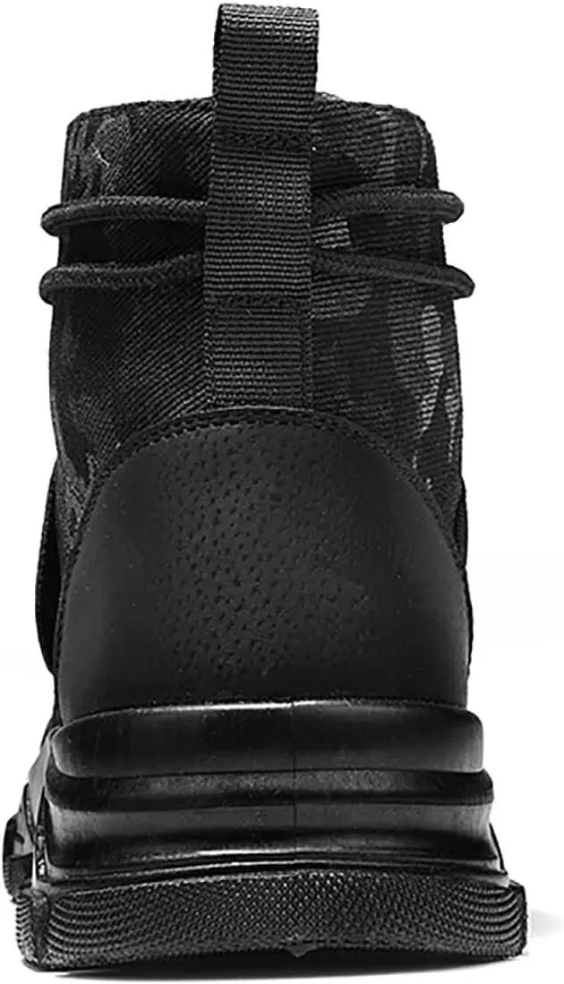 TERBOFIN Tactical Military Boots for Men Comfort Combat Boots Lightweight Camouflage High Top Canvas Boots with Soft Out-sole Thicker Heel for Casual Work Walking