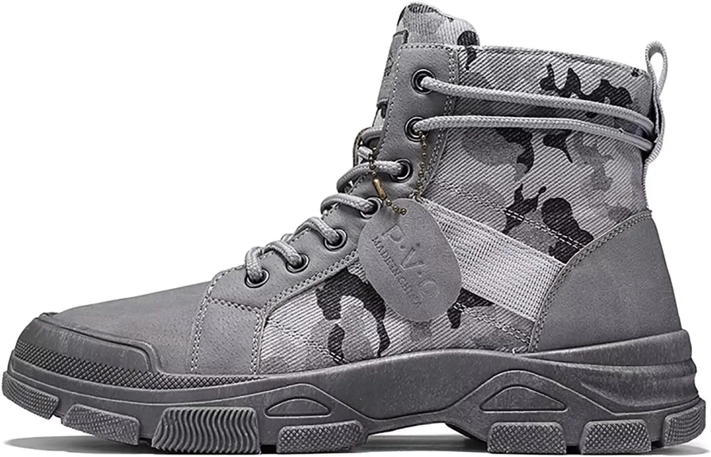 TERBOFIN Tactical Military Boots for Men Comfort Combat Boots Lightweight Camouflage High Top Canvas Boots with Soft Out-sole Thicker Heel for Casual Work Walking