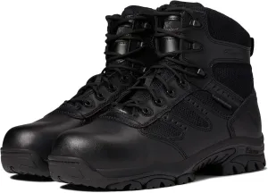 Thorogood Deuce 6” Waterproof Side-Zip Black Tactical Boots for Men and Women with Composite Safety Toe, Full-Grain Leather, and Slip-Resistant Outsole; BBP & EH Rated
