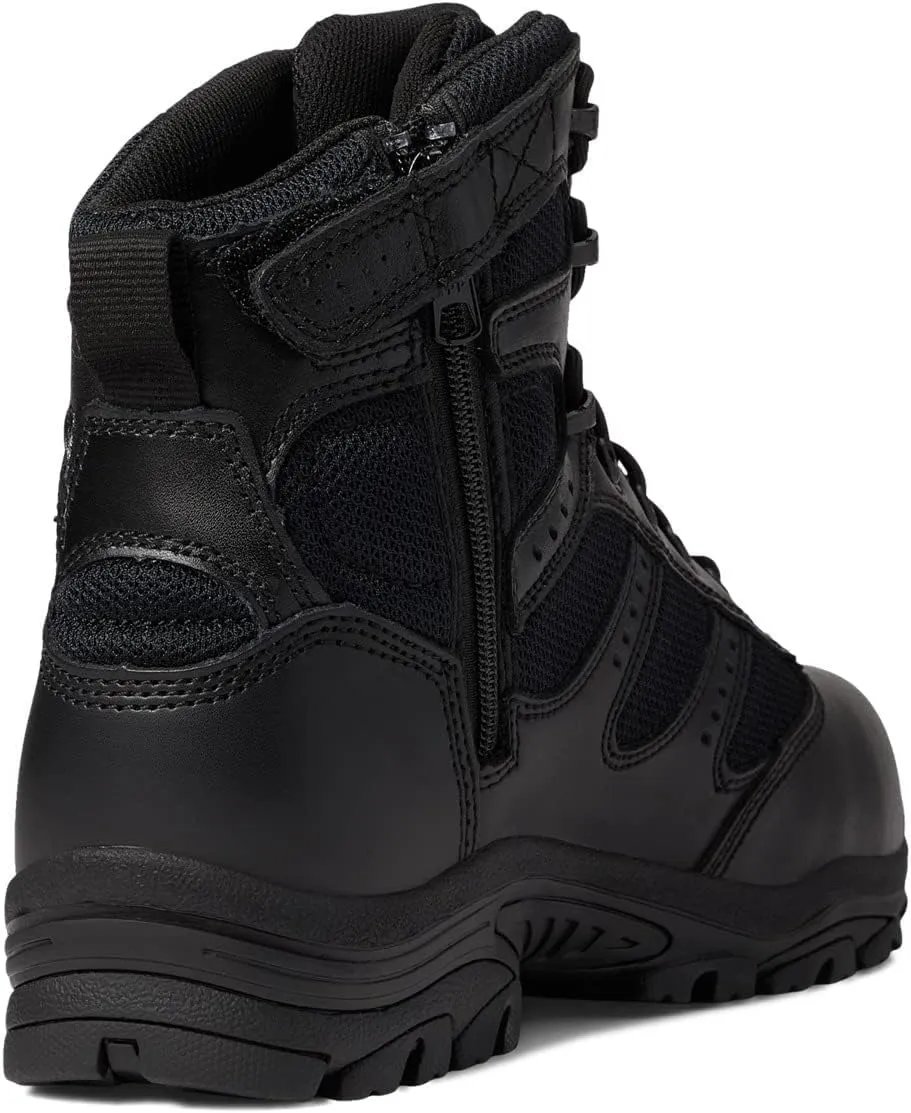 Thorogood Deuce 6” Waterproof Side-Zip Black Tactical Boots for Men and Women with Composite Safety Toe, Full-Grain Leather, and Slip-Resistant Outsole; BBP & EH Rated