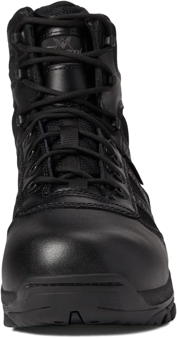 Thorogood Deuce 6” Waterproof Side-Zip Black Tactical Boots for Men and Women with Composite Safety Toe, Full-Grain Leather, and Slip-Resistant Outsole; BBP & EH Rated