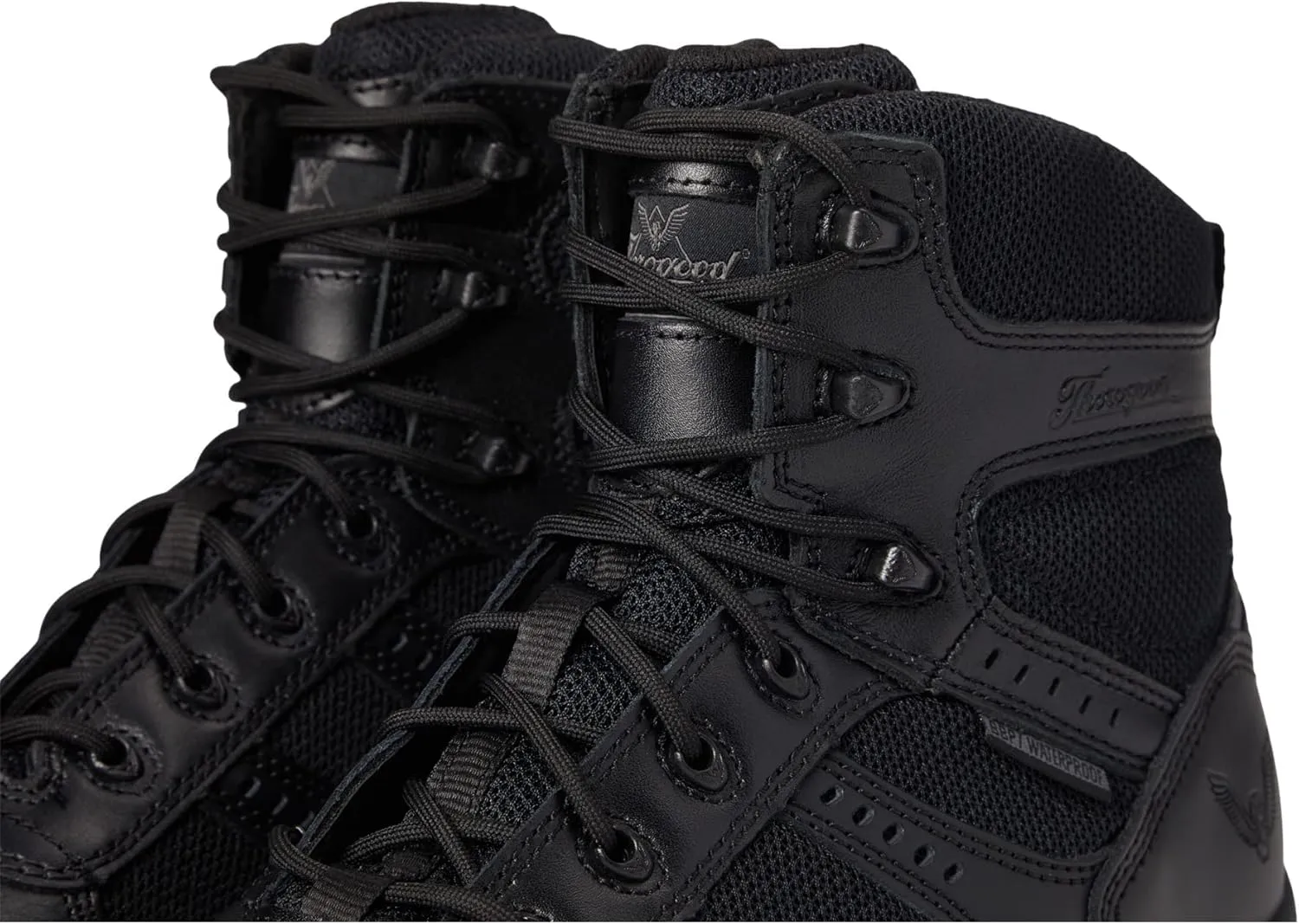 Thorogood Deuce 6” Waterproof Side-Zip Black Tactical Boots for Men and Women with Composite Safety Toe, Full-Grain Leather, and Slip-Resistant Outsole; BBP & EH Rated