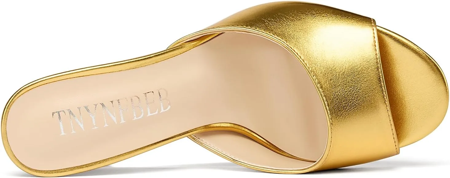TNYNFBEB Women Stiletto High Heel Peep Open Toe Sandals Slingback Slip-on Wedding Office Cute Basic Classic 3.9 Inches Heels