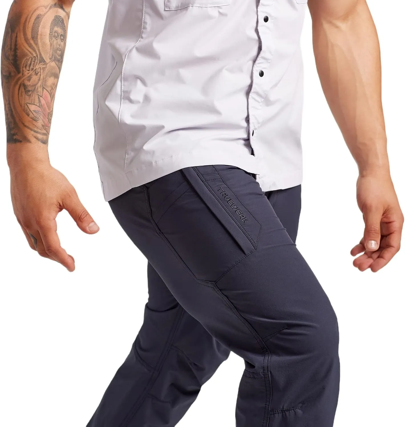 TRUEWERK Men’s Work Pants - T1 WerkPants Relaxed Fit, Lightweight, Moisture Wicking, Tactical Cargo Pants with 4-Way Stretch