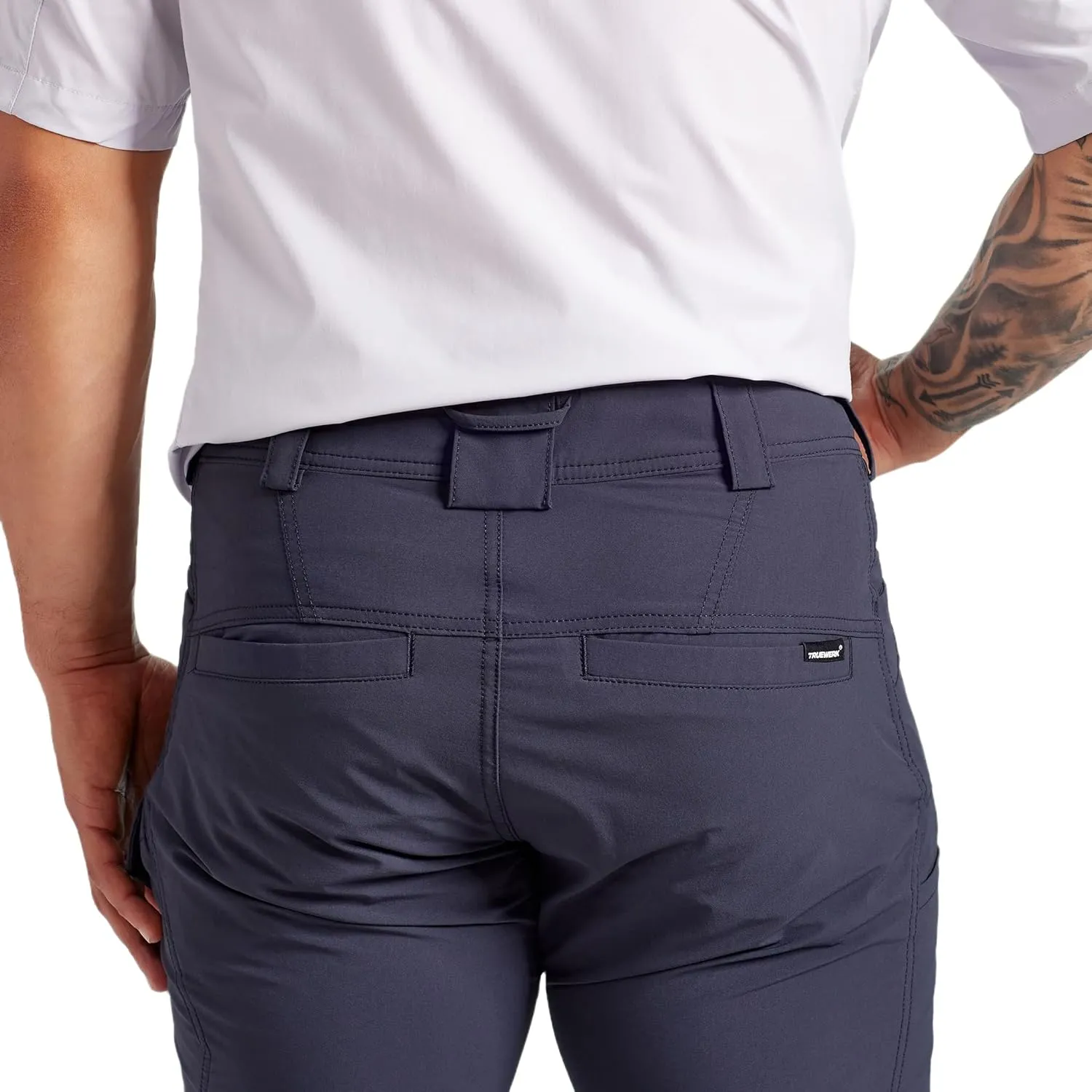 TRUEWERK Men’s Work Pants - T1 WerkPants Relaxed Fit, Lightweight, Moisture Wicking, Tactical Cargo Pants with 4-Way Stretch