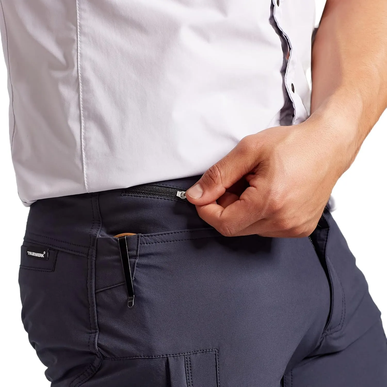 TRUEWERK Men’s Work Pants - T1 WerkPants Relaxed Fit, Lightweight, Moisture Wicking, Tactical Cargo Pants with 4-Way Stretch
