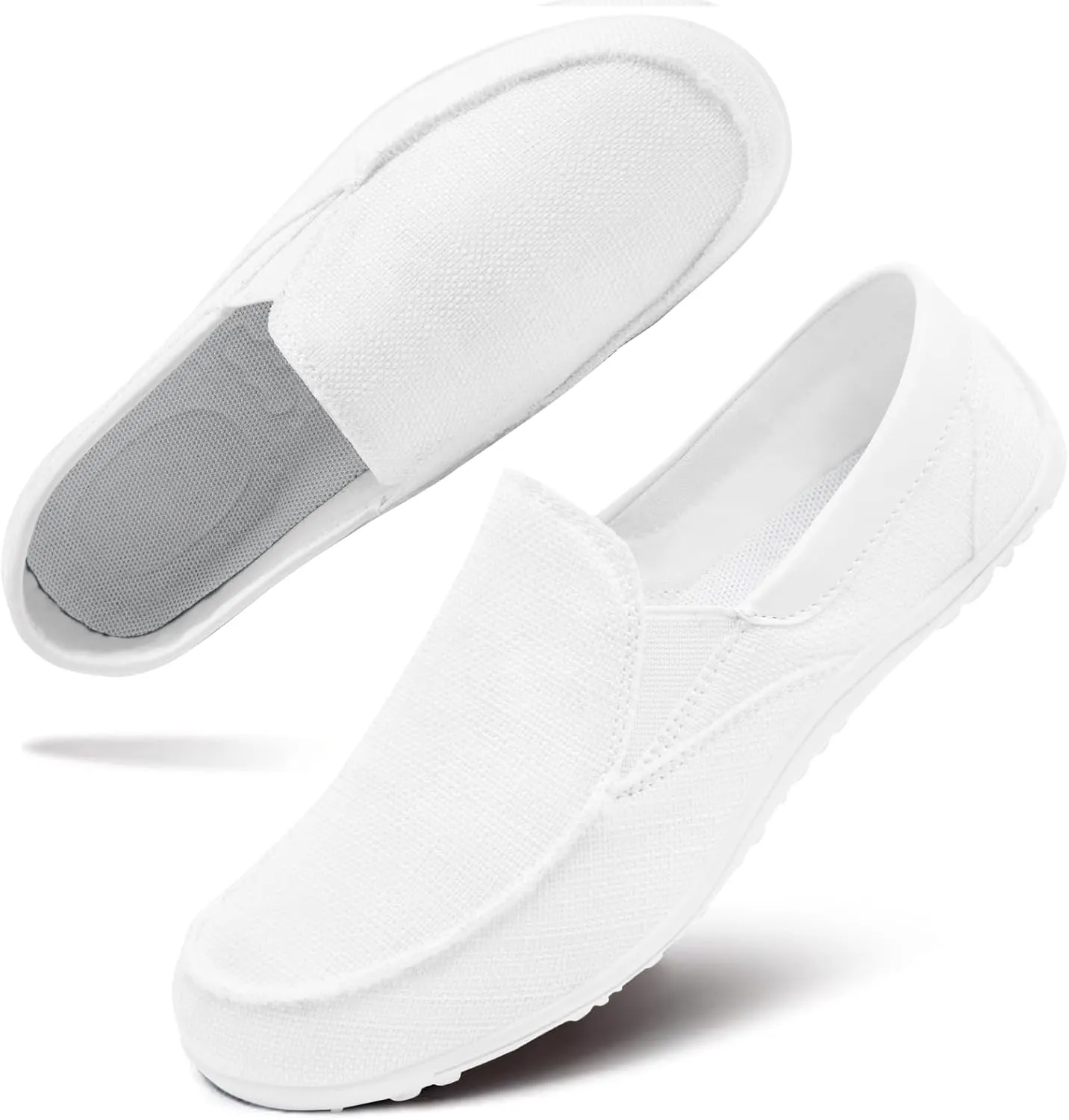 Tvtaop Women's Grey Casual Fashion Sneakers, Slip-On, Low Top, Non-Slip, Lightweight, Breathable, All-Day Comfort, Zero-Drop Sole, Versatile, Adult US Women's Sizes