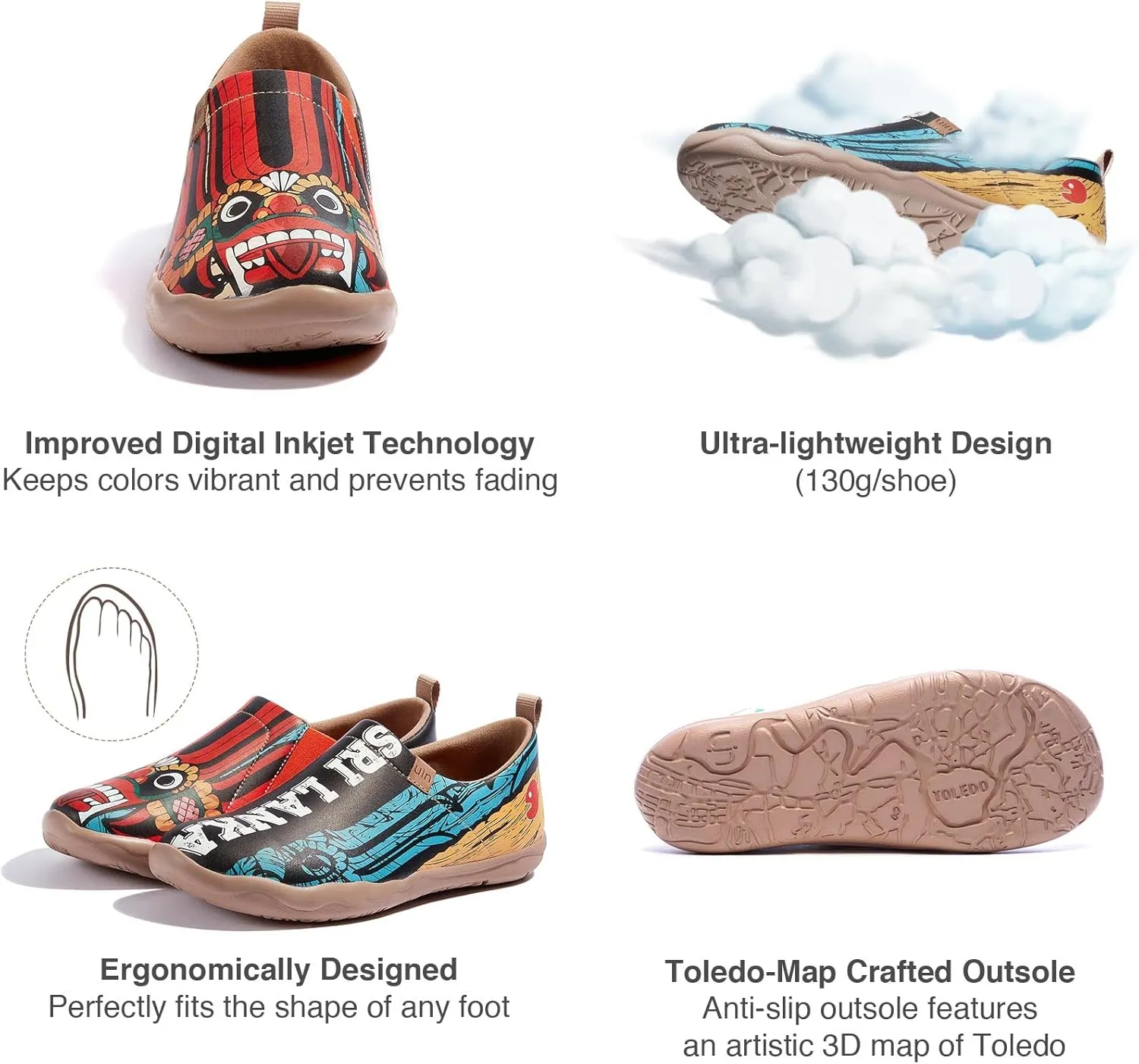 UIN Women's Artistic Design Slip-On Microfiber PU Shoes Stylish Comfortable Casual Loafers Lightweight Everyday Travel Footwear