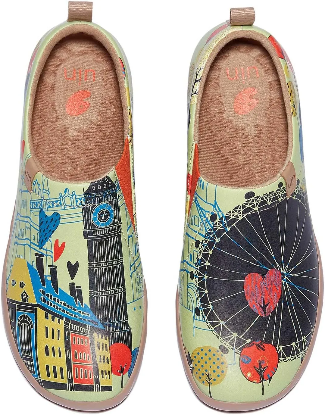 UIN Women's Artistic Design Slip-On Microfiber PU Shoes Stylish Comfortable Casual Loafers Lightweight Everyday Travel Footwear