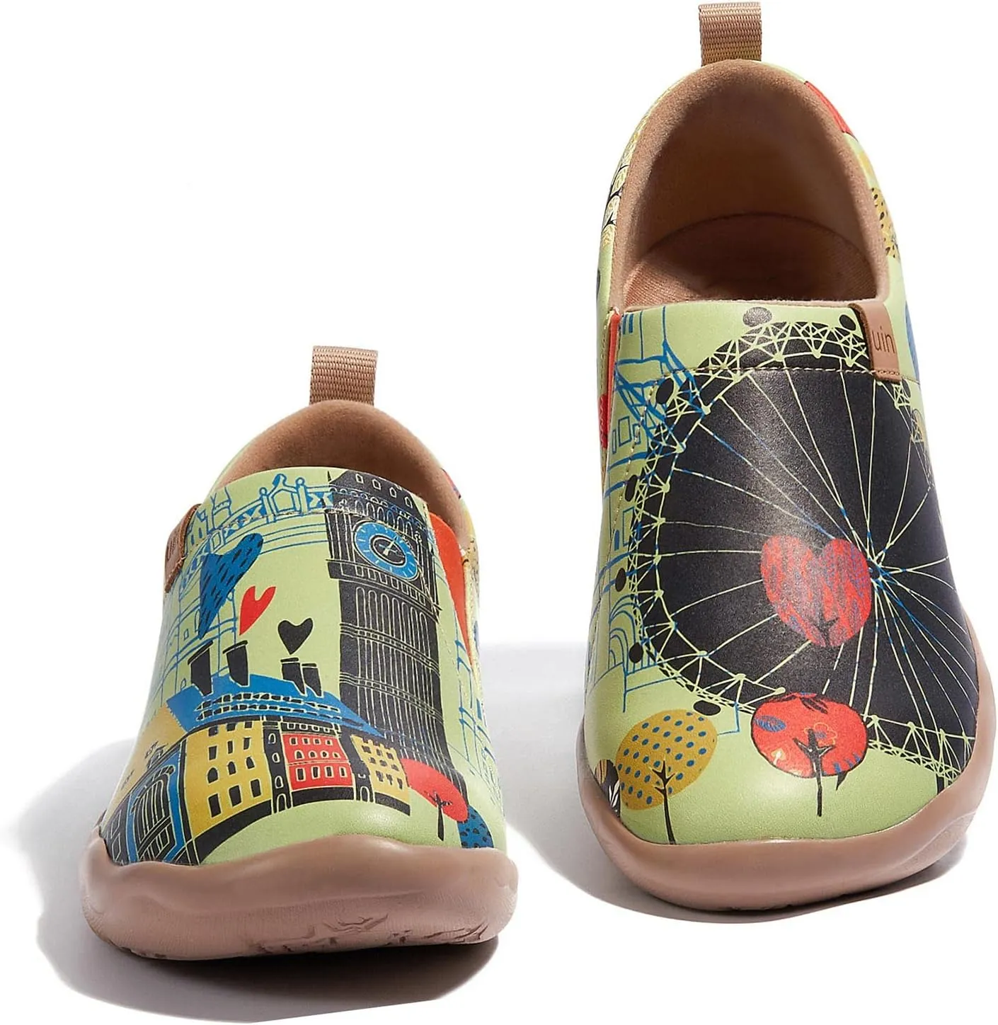 UIN Women's Artistic Design Slip-On Microfiber PU Shoes Stylish Comfortable Casual Loafers Lightweight Everyday Travel Footwear