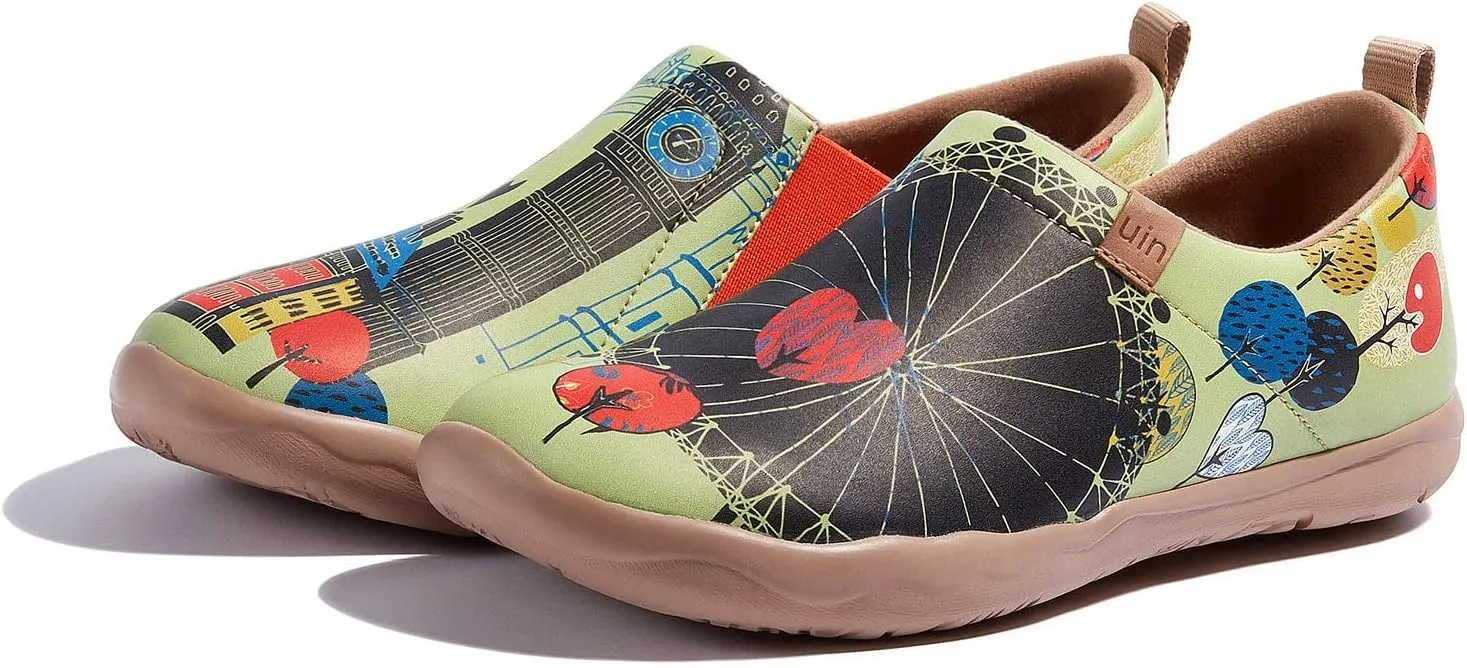 UIN Women's Artistic Design Slip-On Microfiber PU Shoes Stylish Comfortable Casual Loafers Lightweight Everyday Travel Footwear