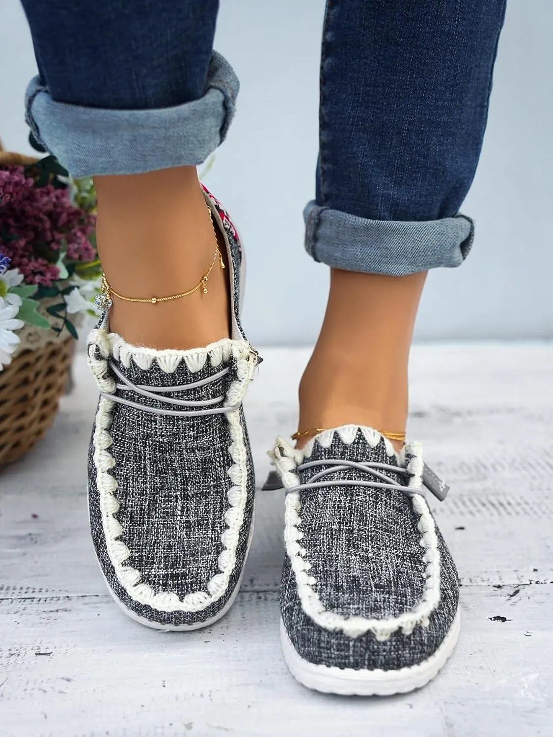 Unisex-Adult Aztec Comfort Canvas Loafers Sneakers Lightweight Boat Shoes Easy Slip-On Deck Shoes Elastic Lace-Up Non-Slip Flat Drving Shoes Breathable Walking Shoes for Men Women, Brown/Khaki/Black