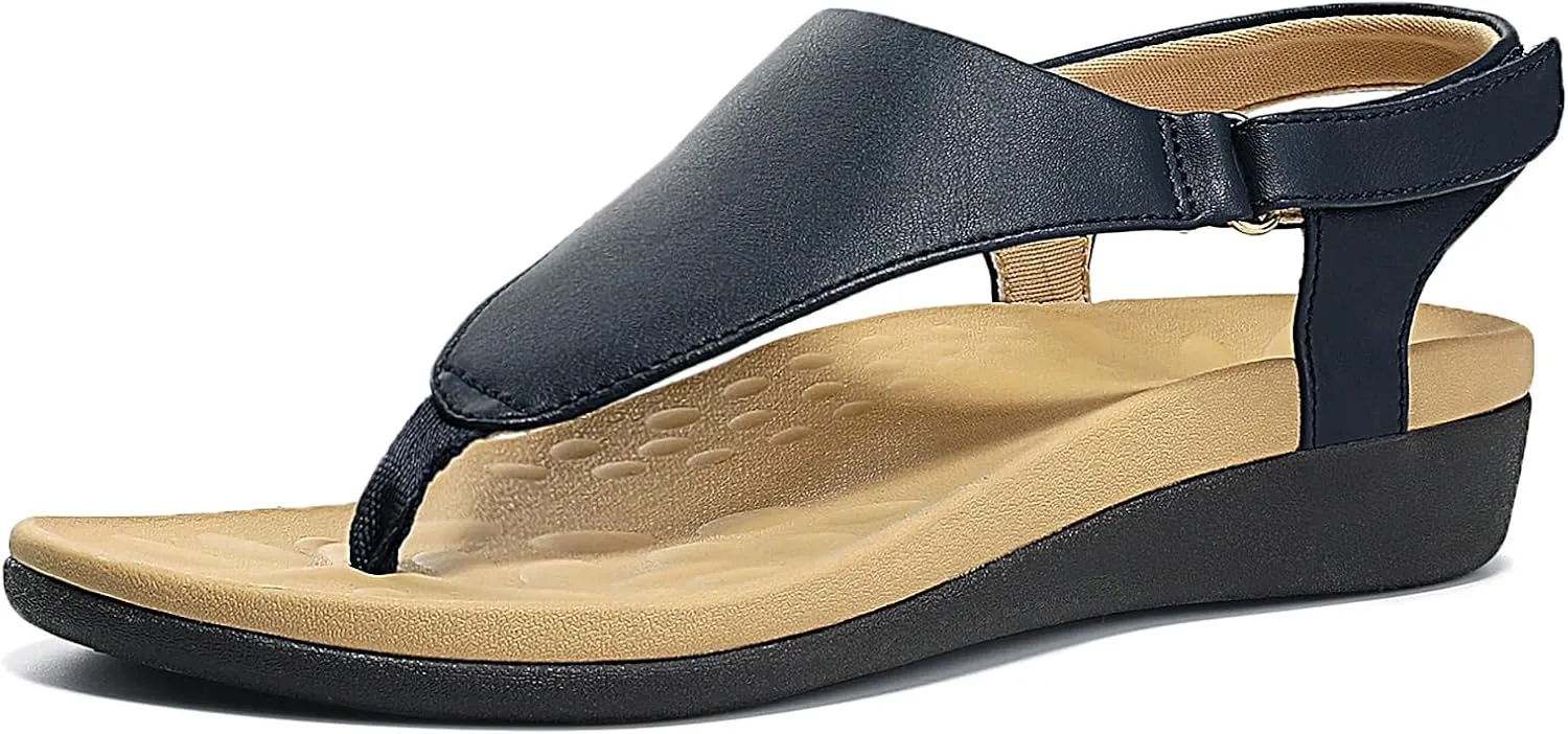 UTENAG Womens Arch Support Sandals Orthotic Adjustable Thong Flip Flops Shoes