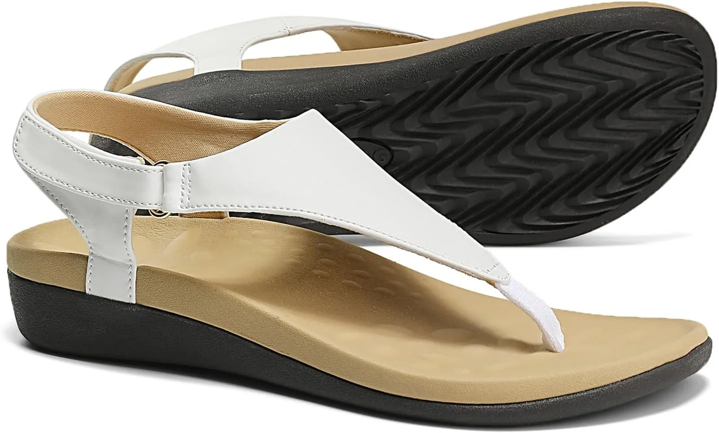 UTENAG Womens Arch Support Sandals Orthotic Adjustable Thong Flip Flops Shoes