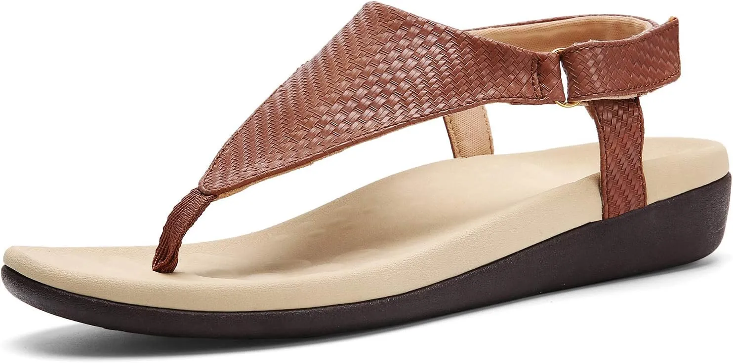 UTENAG Womens Arch Support Sandals Orthotic Adjustable Thong Flip Flops Shoes