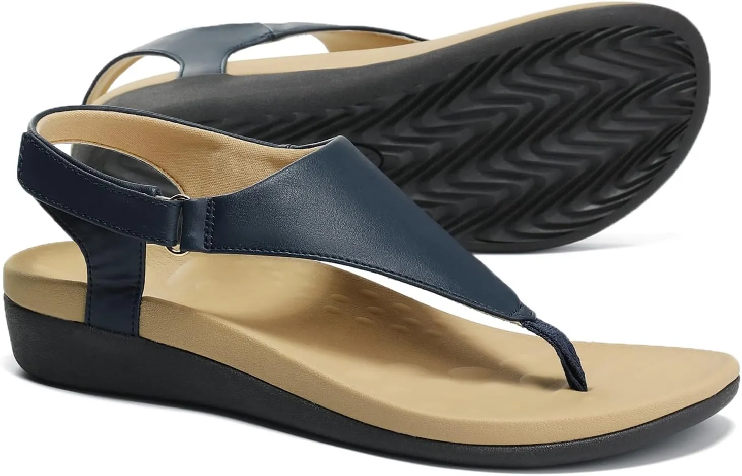 UTENAG Womens Arch Support Sandals Orthotic Adjustable Thong Flip Flops Shoes