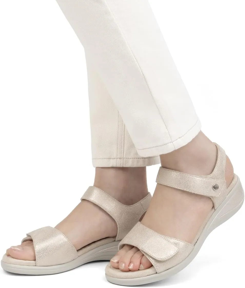 VJH confort Women's Wedge Sandals Low Heel Comfortable Hook-and-Loop Strap Open Toe Platform Summer Shoe