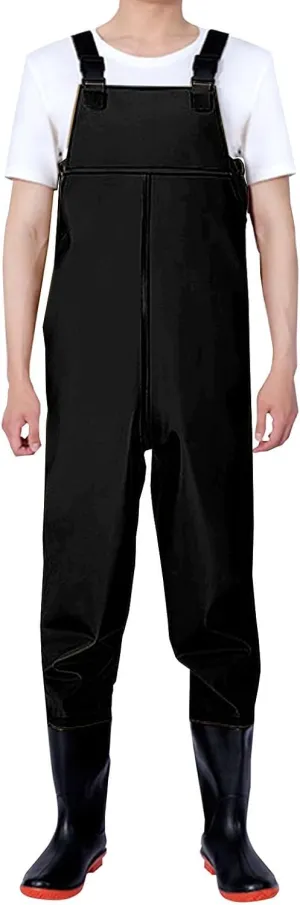 Waders for Men with Boots Waterproof Summer Jumpsuit Pants Lightweight Bootfoot Hunting Fishing Wader with Pockets
